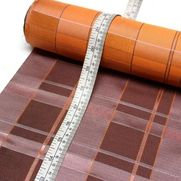 100%silk Dusty Rose‎ Plaid Silk Fabric By the Half Yard Width 27" F281 - Picture 4 of 9